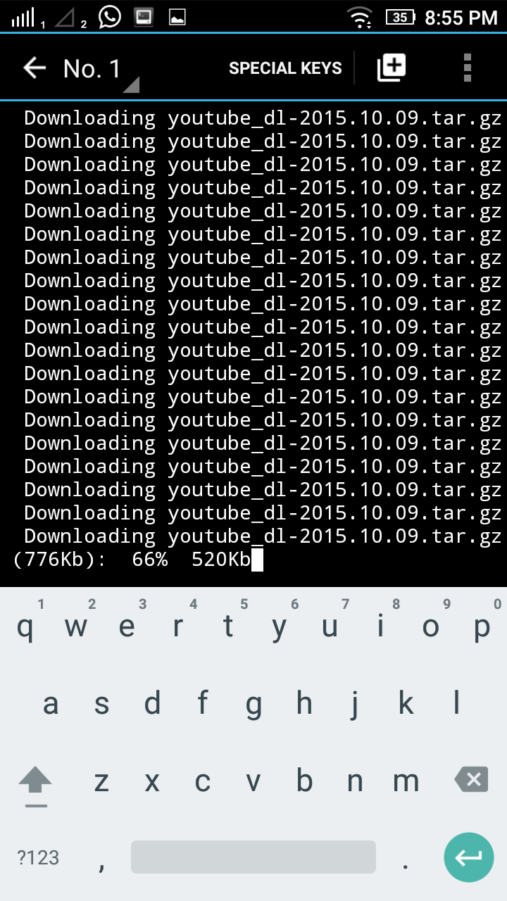 QPython android install youtube-dl