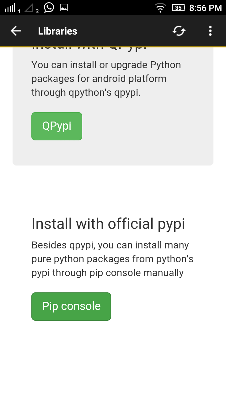 QPython pip console